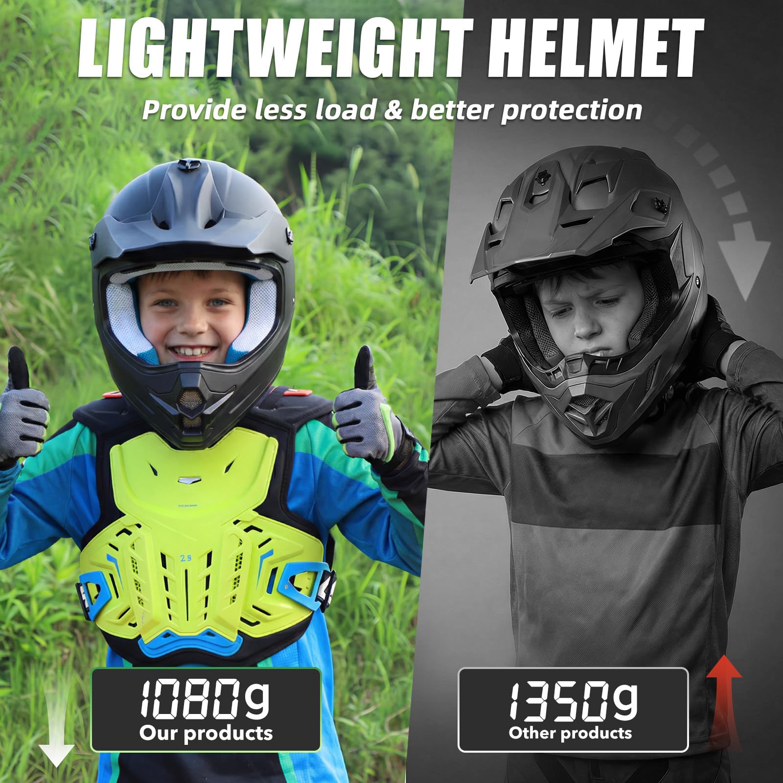 TRIANGLE motocross goggles included with set offering dust protection benefit