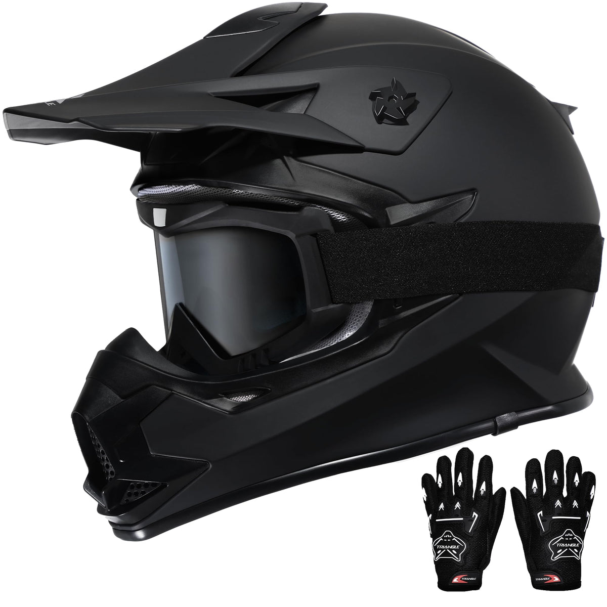 TRIANGLE helmet front view showing DOT-certified protection and clear visor