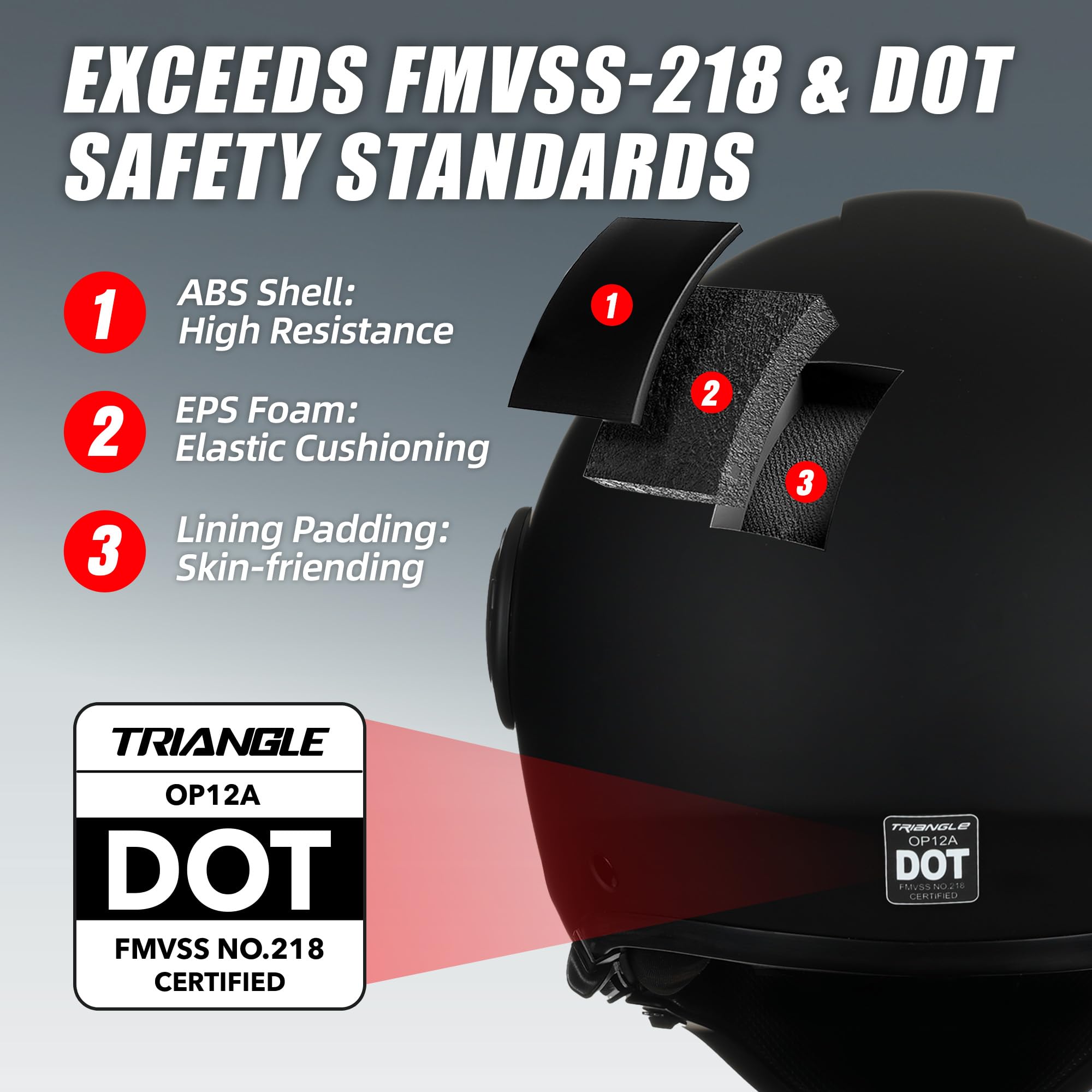 TRIANGLE helmet ventilation system close-up showing intake and exhaust ports for cooling