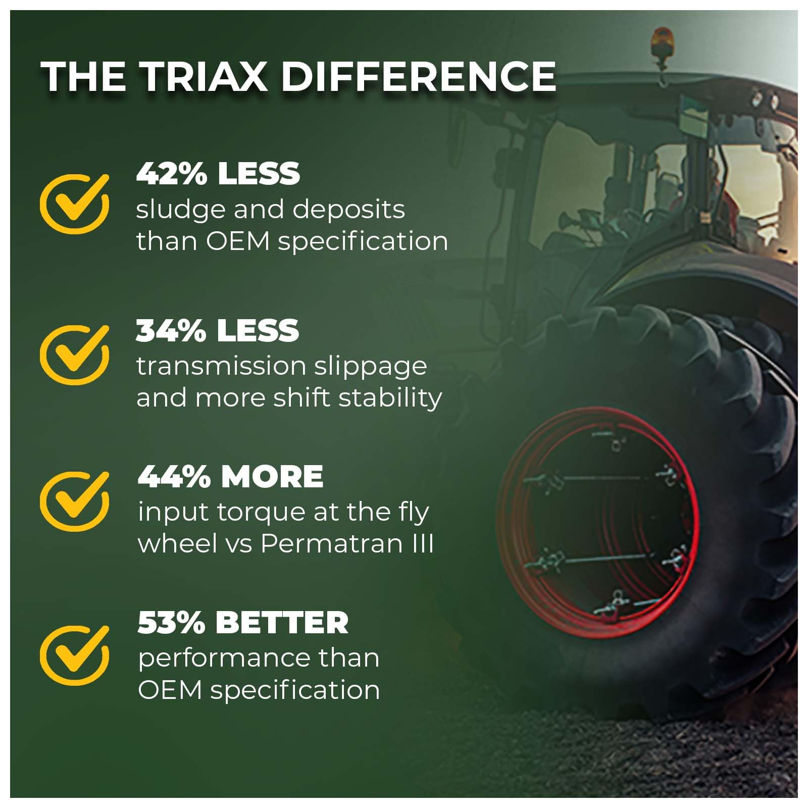 Tractor engine bay with TRIAX in service illustrating system compatibility benefit