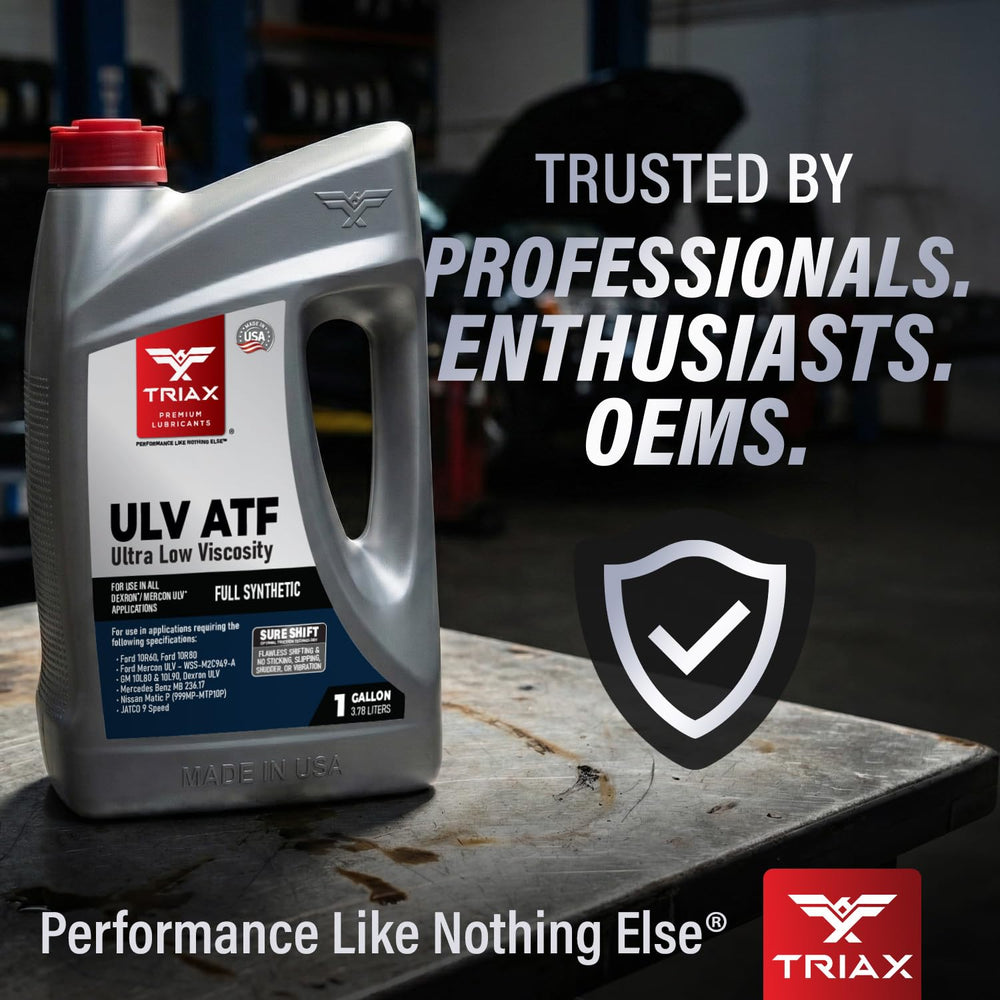 Triax ULV ATF in a vehicle under-hood scene demonstrating professional use