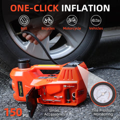 Trihelper LED work light illuminating wheel for safer nighttime tire changes