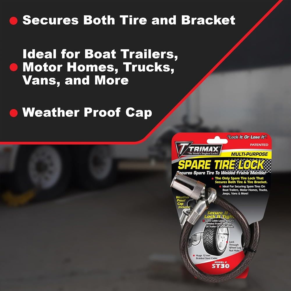 Trimax ST30 weatherproof cap protecting lock mechanism from moisture