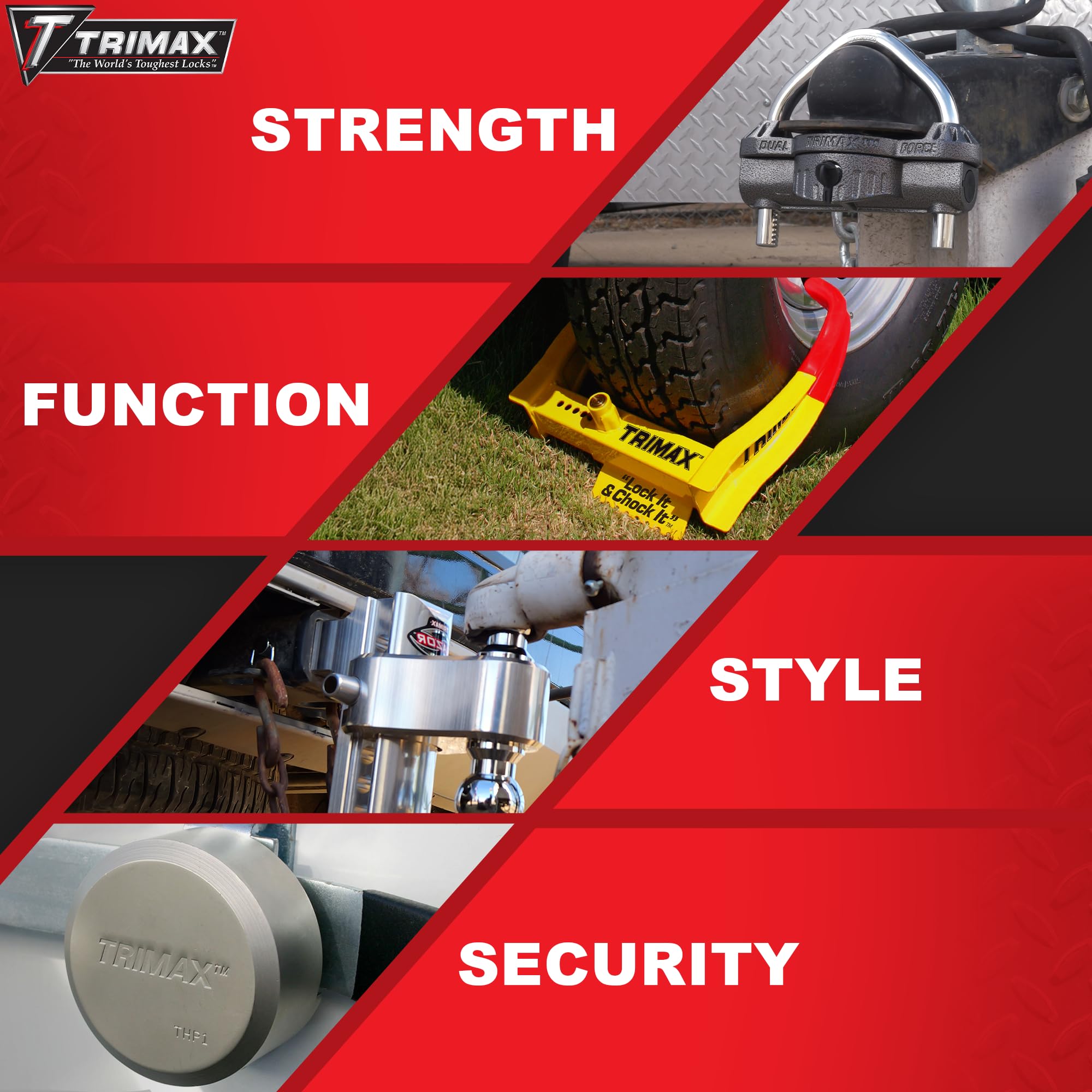 Trimax keyed-alike keyset demonstrating single-key convenience for three locks