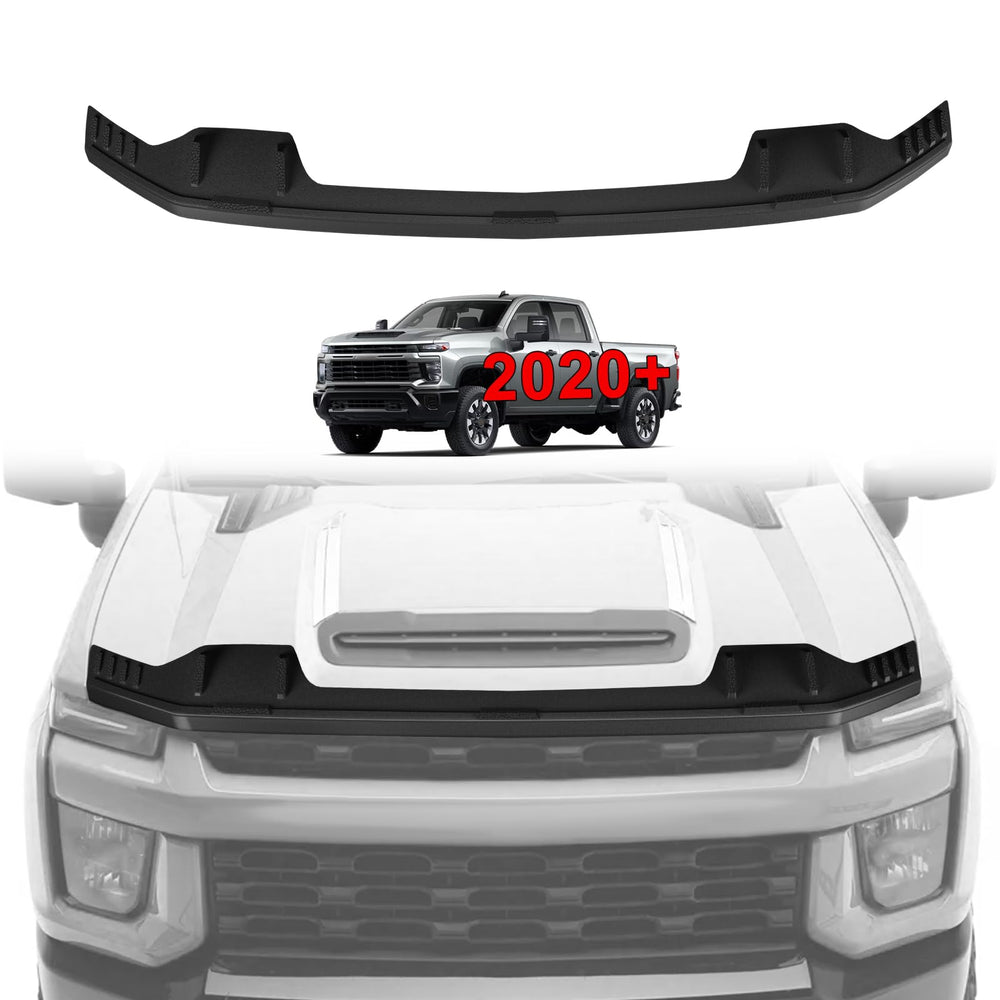 TripleAliners front view installed on Silverado protecting hood
