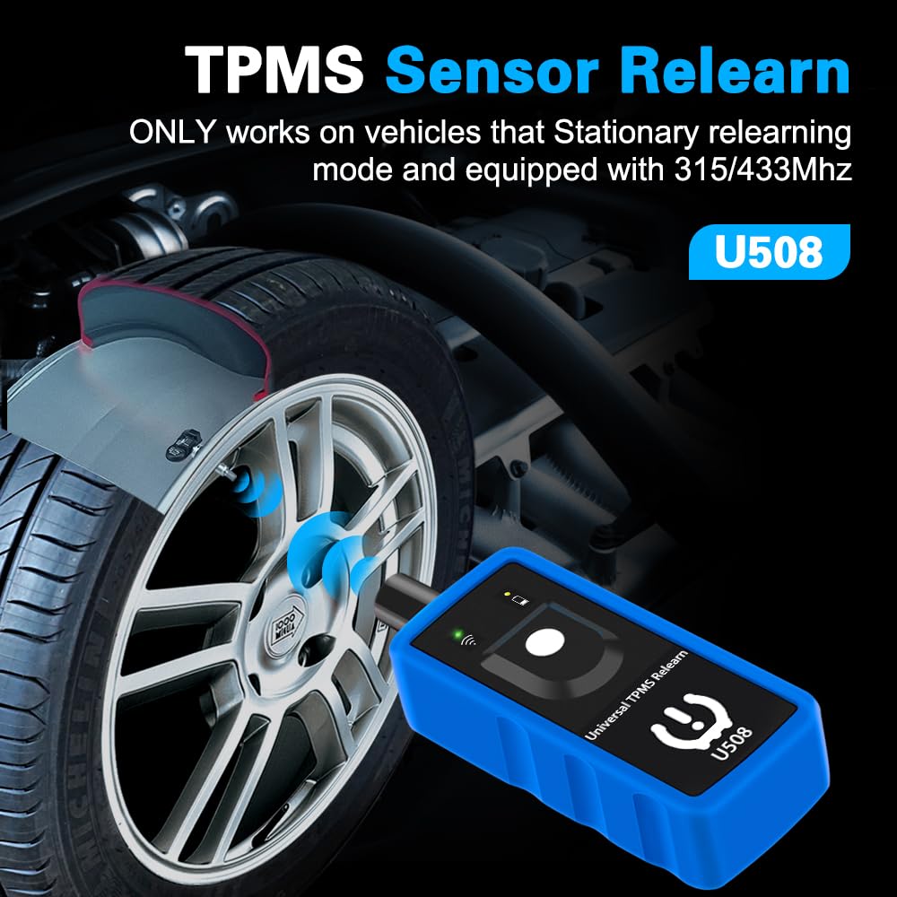 TRISCO U508 pointing at tire sensor on rim illustrating proper positioning benefits