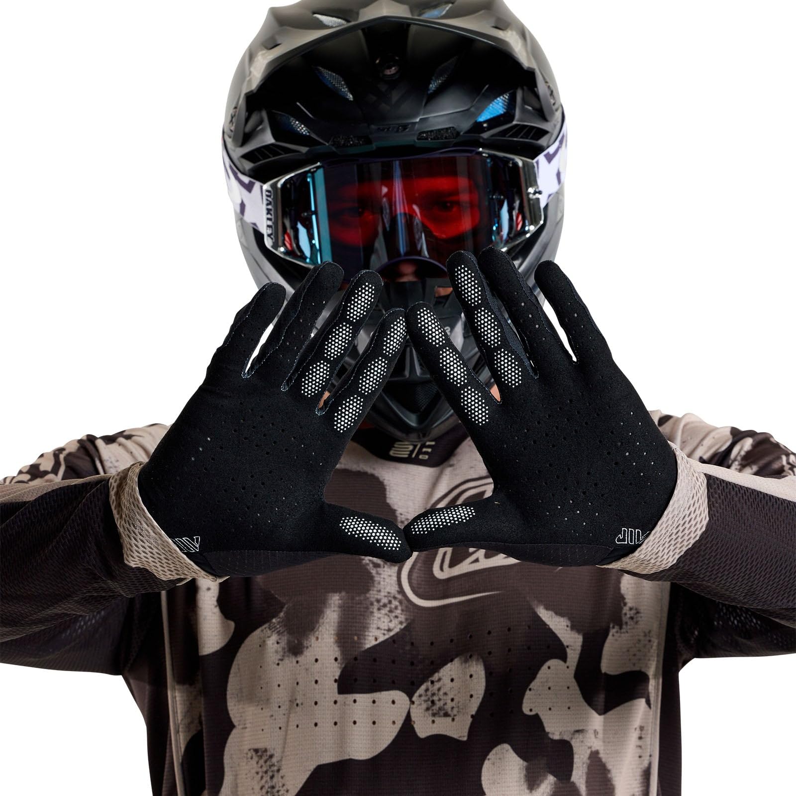 Troy Lee Designs cuff detail showing double-sided lining and secure comfortable fit benefit