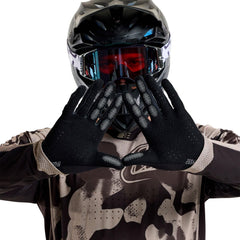 Troy Lee Designs cuff detail showing double-sided lining and secure comfortable fit benefit