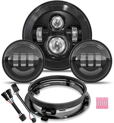 TRUCKMALL 7-inch headlight front view showing beam pattern and improved visibility