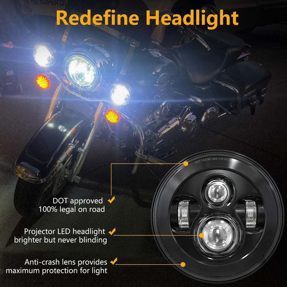 TRUCKMALL 4.5-inch fog lights pair front view improving near-field lighting