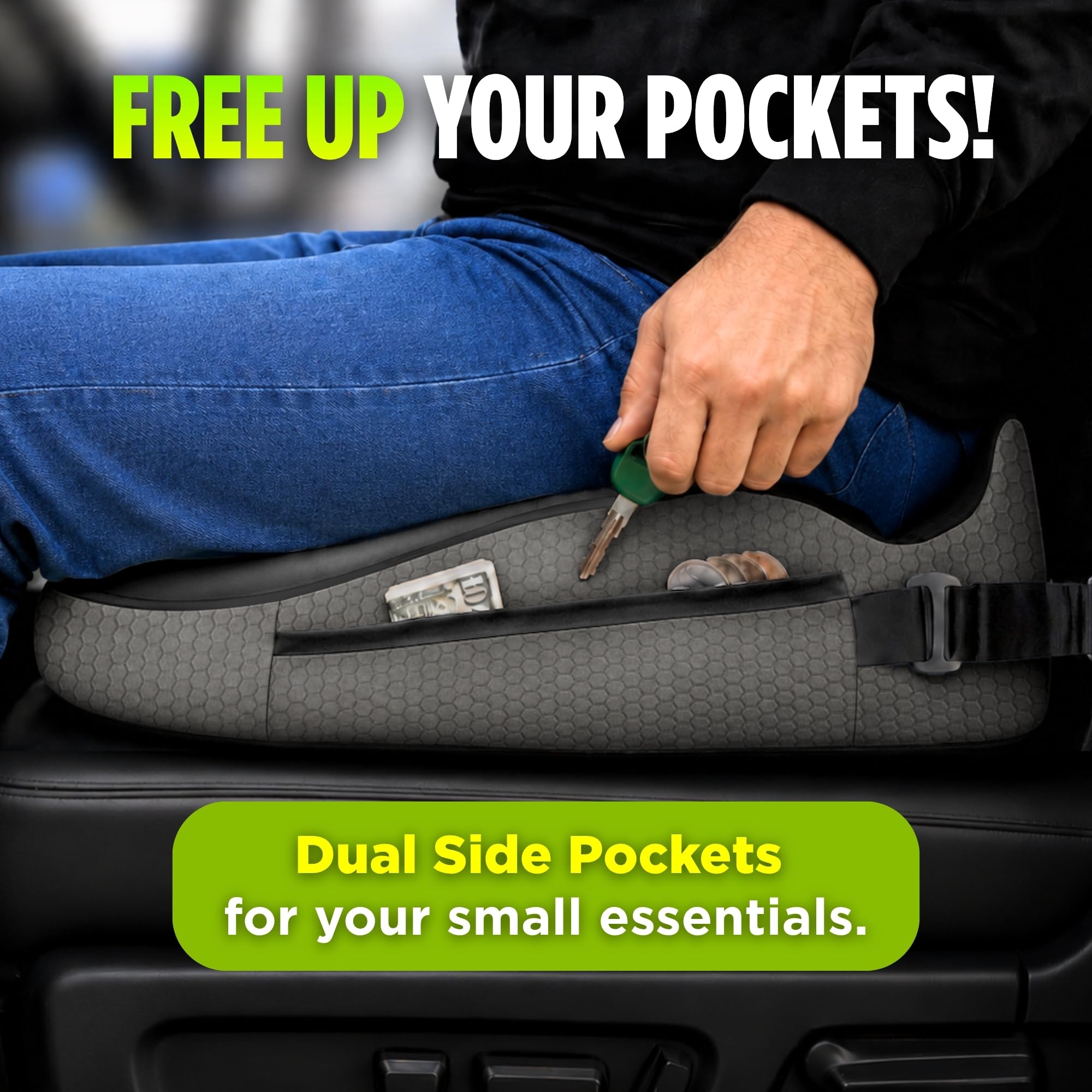 Truckules ergonomic contour close-up supporting tailbone and posture