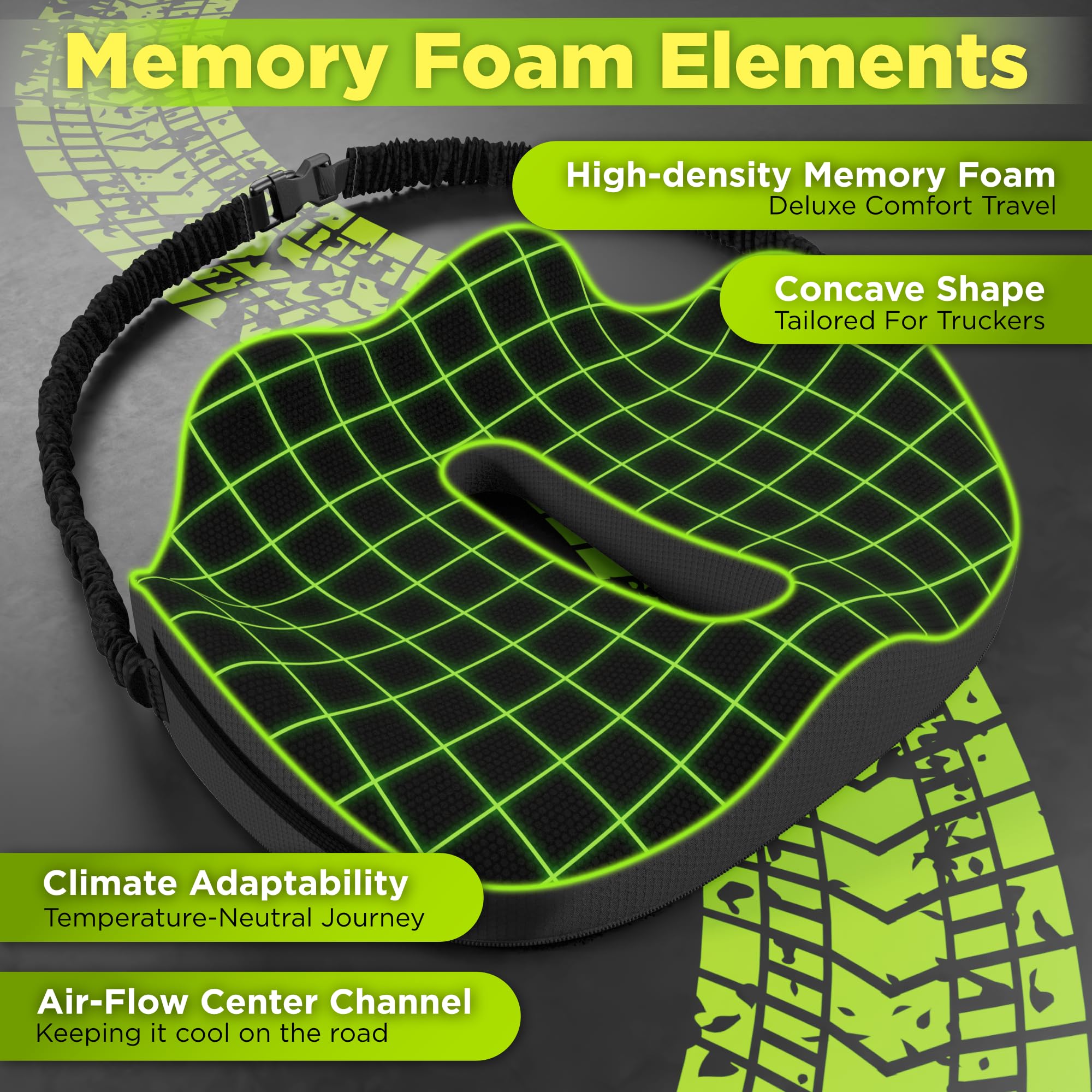 Truckules cross-section of thick memory foam illustrating layered support and comfort