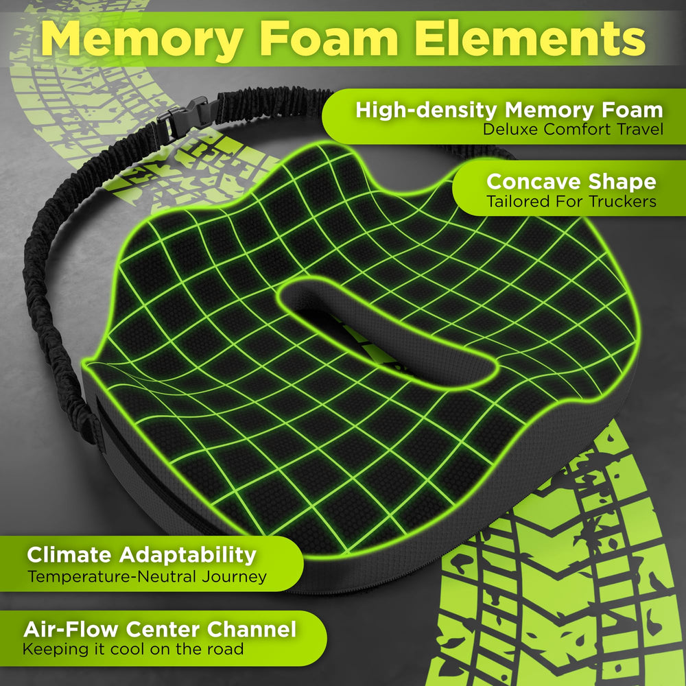 Truckules cross-section of thick memory foam illustrating layered support and comfort