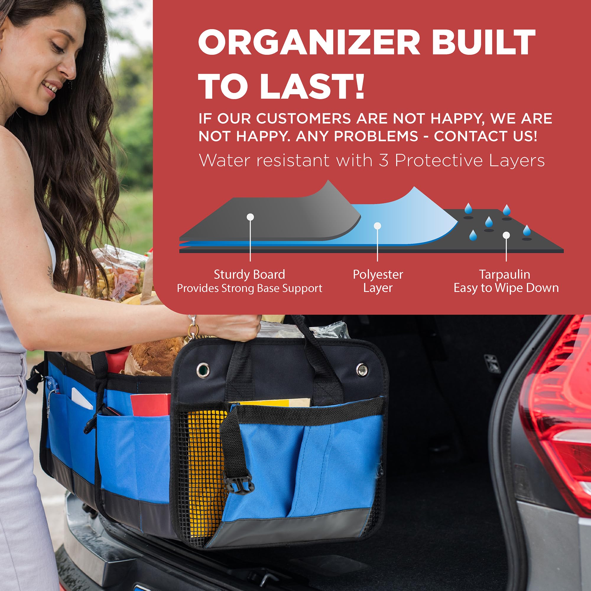 TRUNKCRATEPRO folded half as seat organizer for convenient backseat storage
