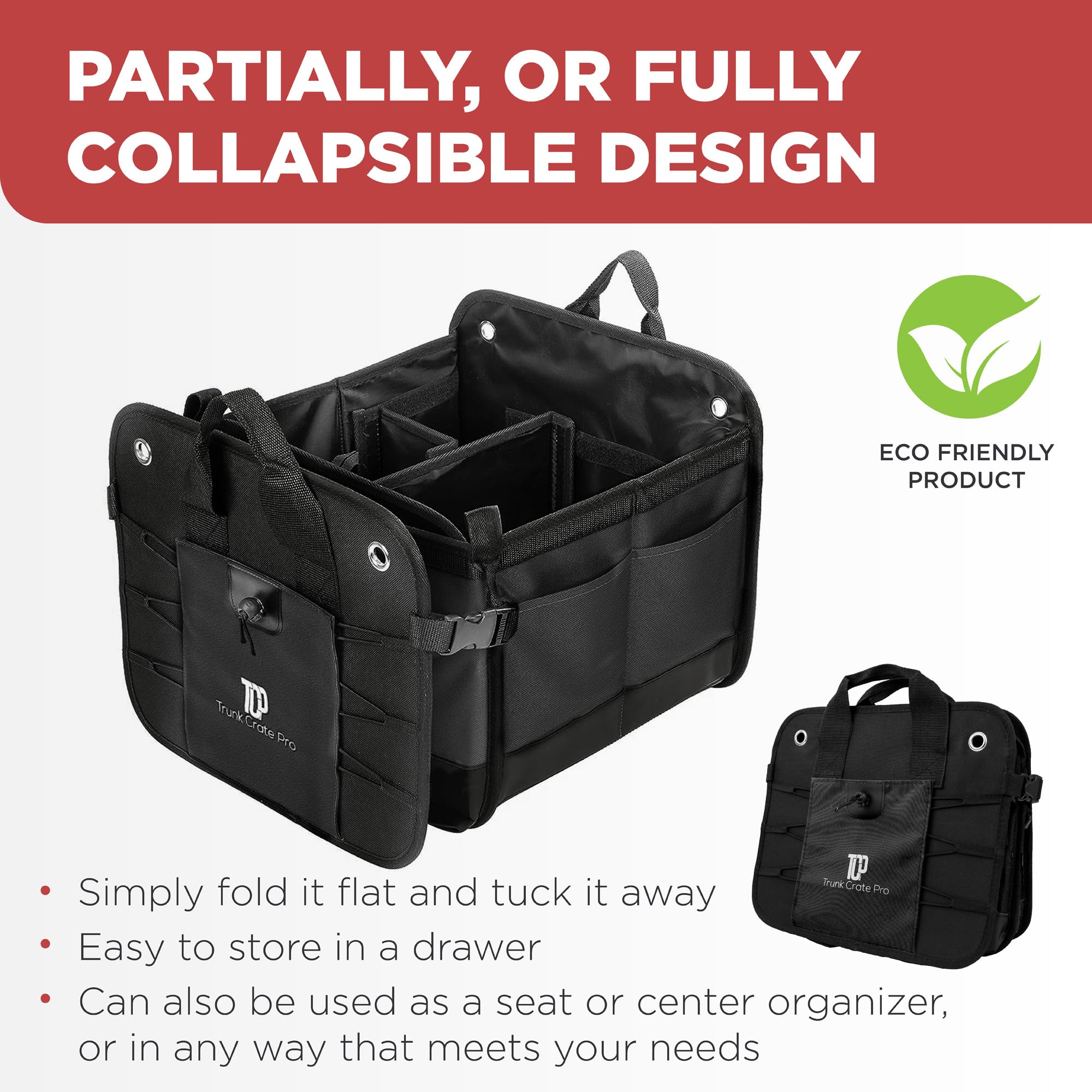 TRUNKCRATEPRO installed in an SUV cargo area securing items and freeing space