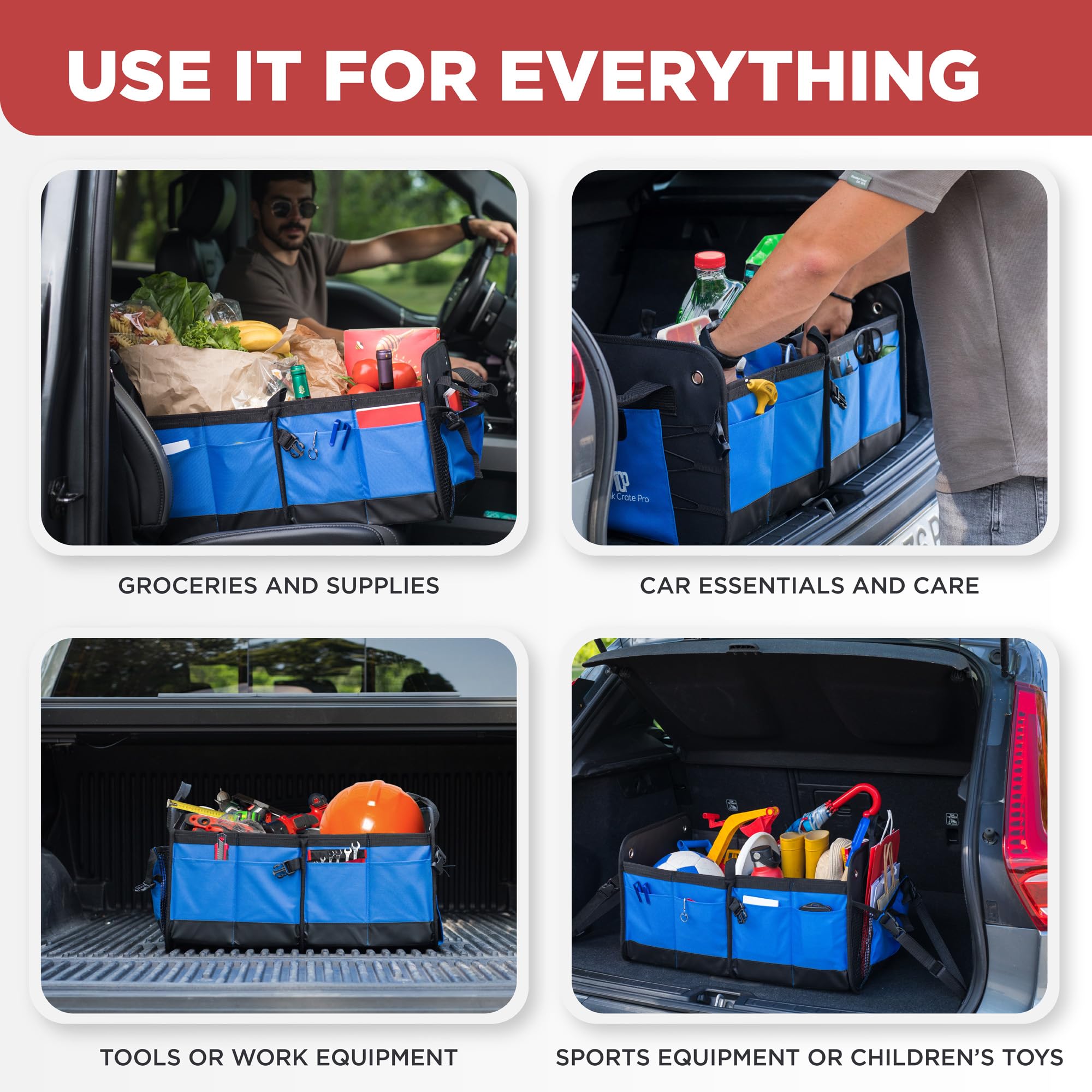 TRUNKCRATEPRO installed in vehicle trunk keeping cargo secure while driving