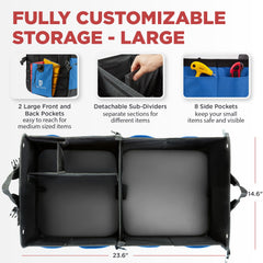 TRUNKCRATEPRO top view open compartments demonstrating customizable organization