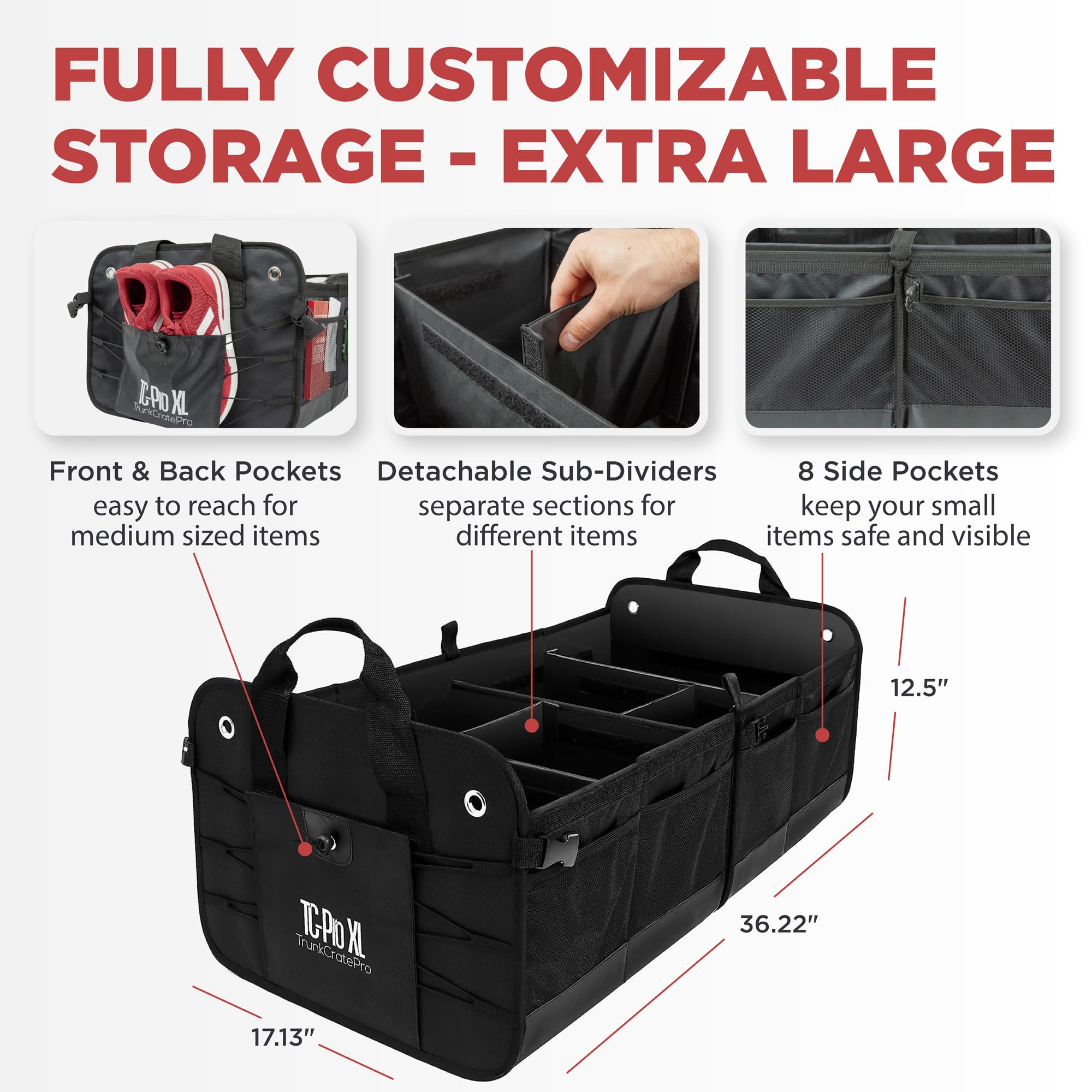TRUNKCRATEPRO holding groceries and sports gear showing organization during travel