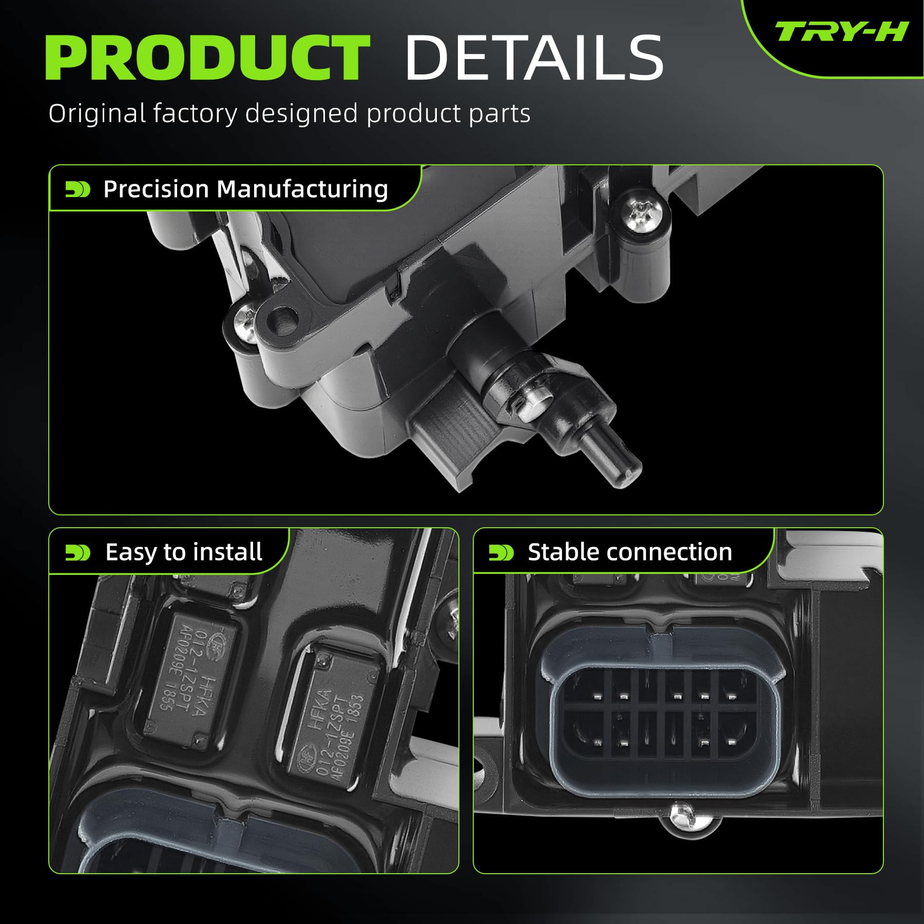 Try-H label and OEM number closeup ensuring correct part match before purchase