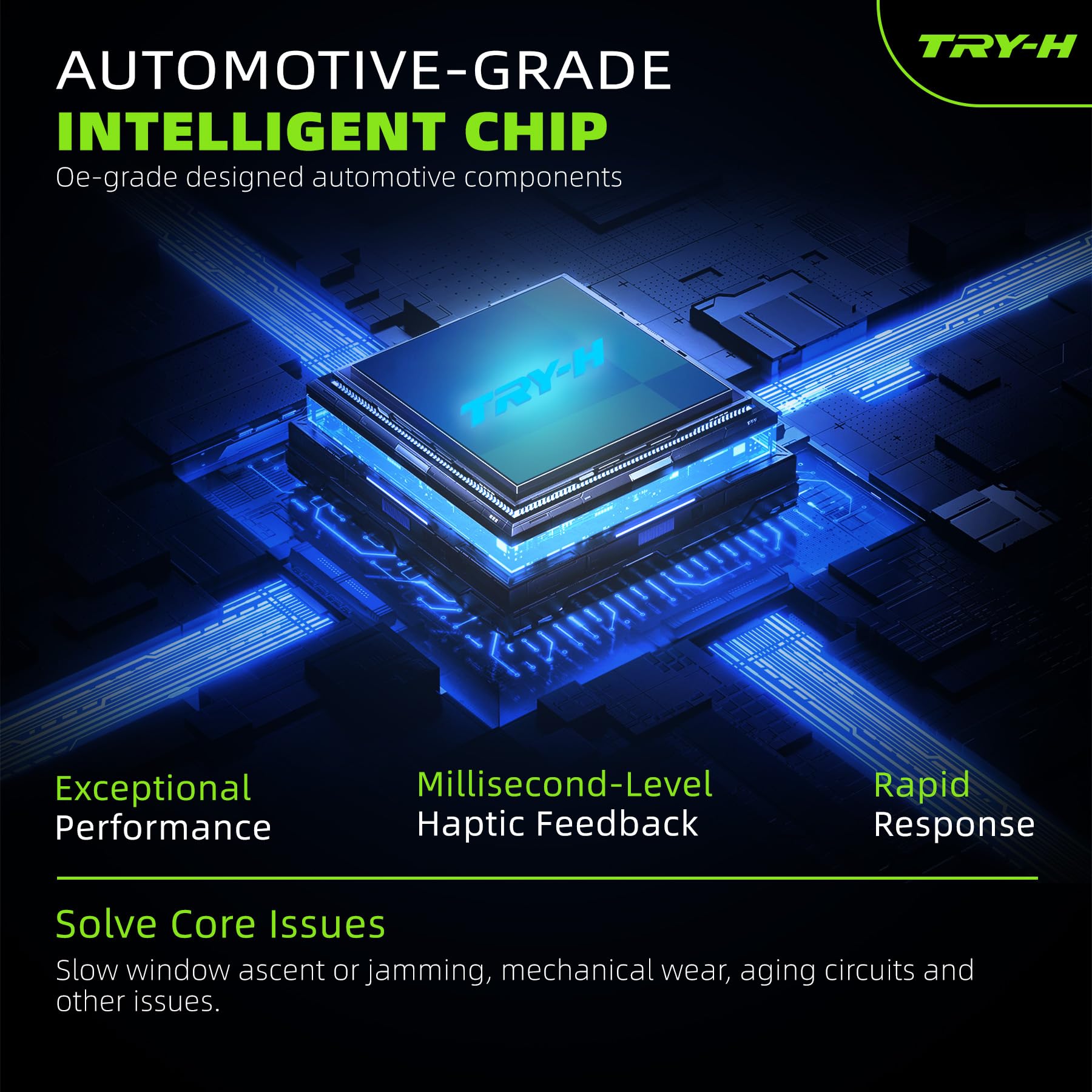 Try-H switch button close-up revealing textured surface for better grip
