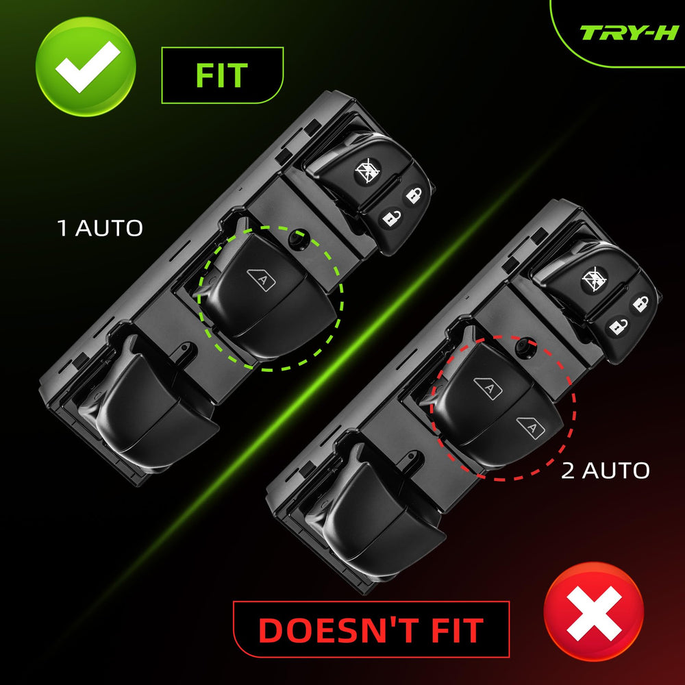 Try-H switch installed in Nissan door panel restoring full window control
