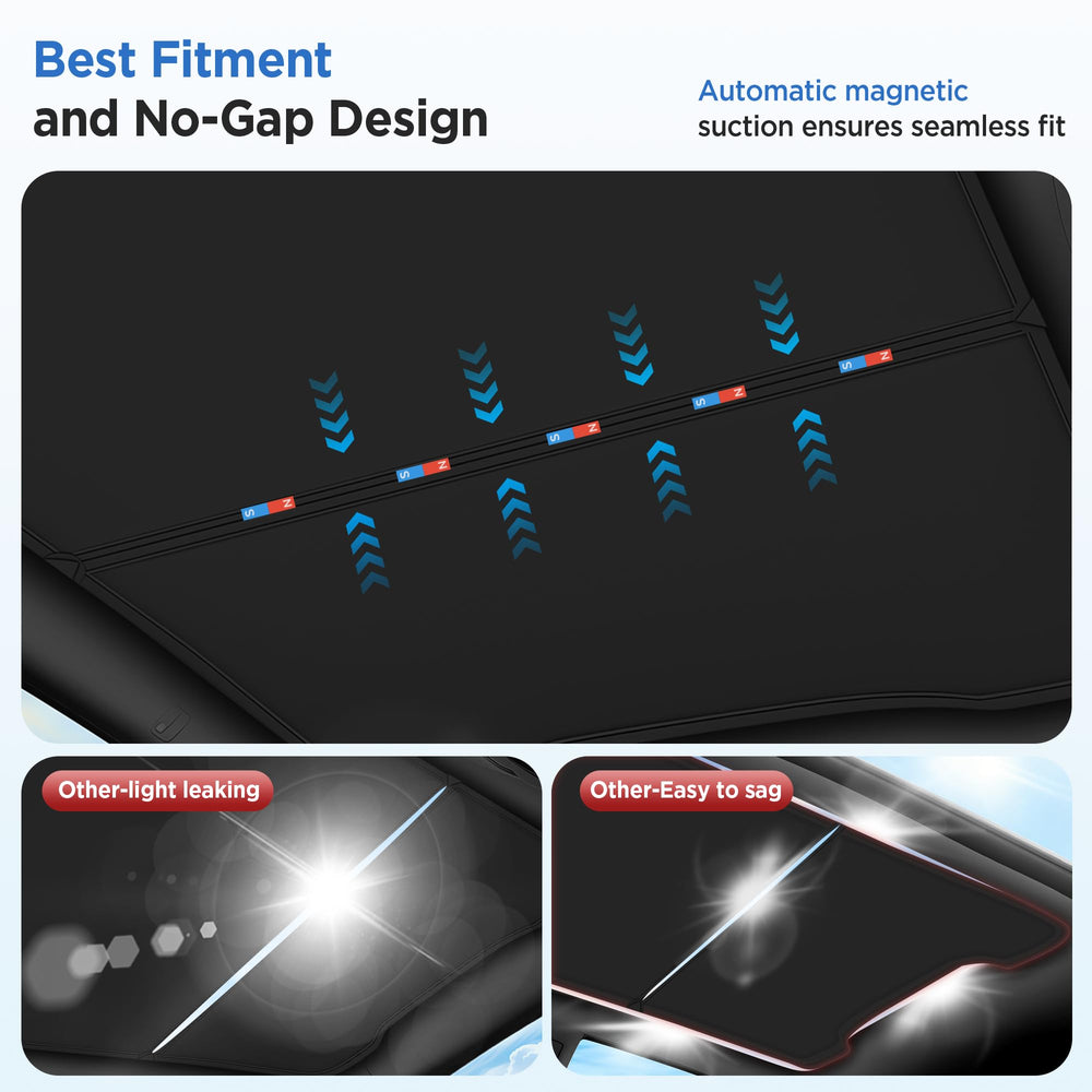 TSLDRV installed sunshade inside Model Y reducing glare and keeping cabin cooler