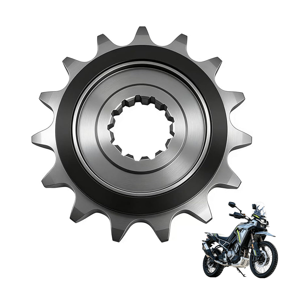 TT719 front sprocket front view showing fit and profile benefits