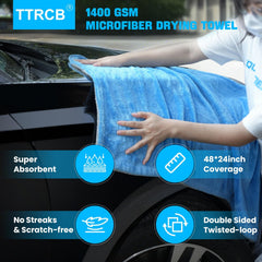 TTRCB close-up twisted-loop pile highlighting high absorbency benefit