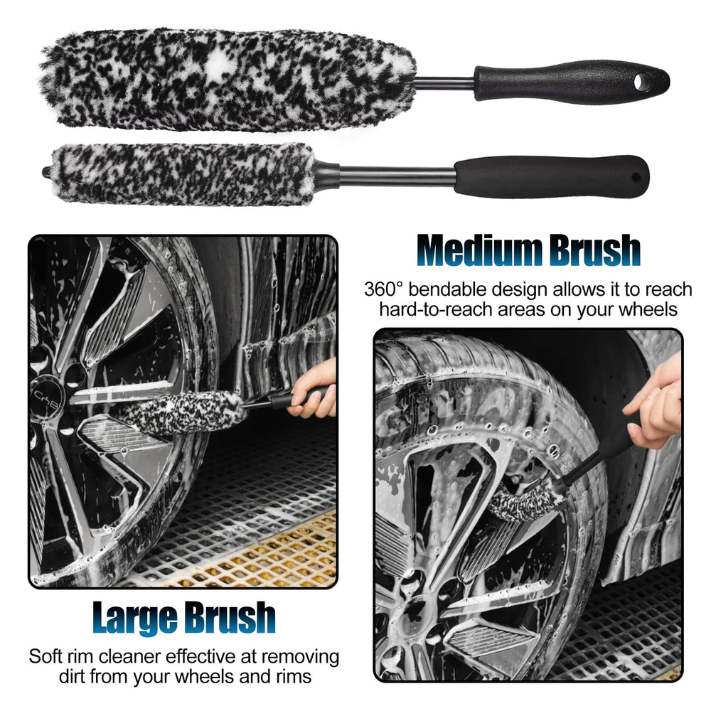 TTRCB flexible wheel brush bent to reach barrels, improves access