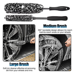TTRCB flexible wheel brush bent to reach barrels, improves access