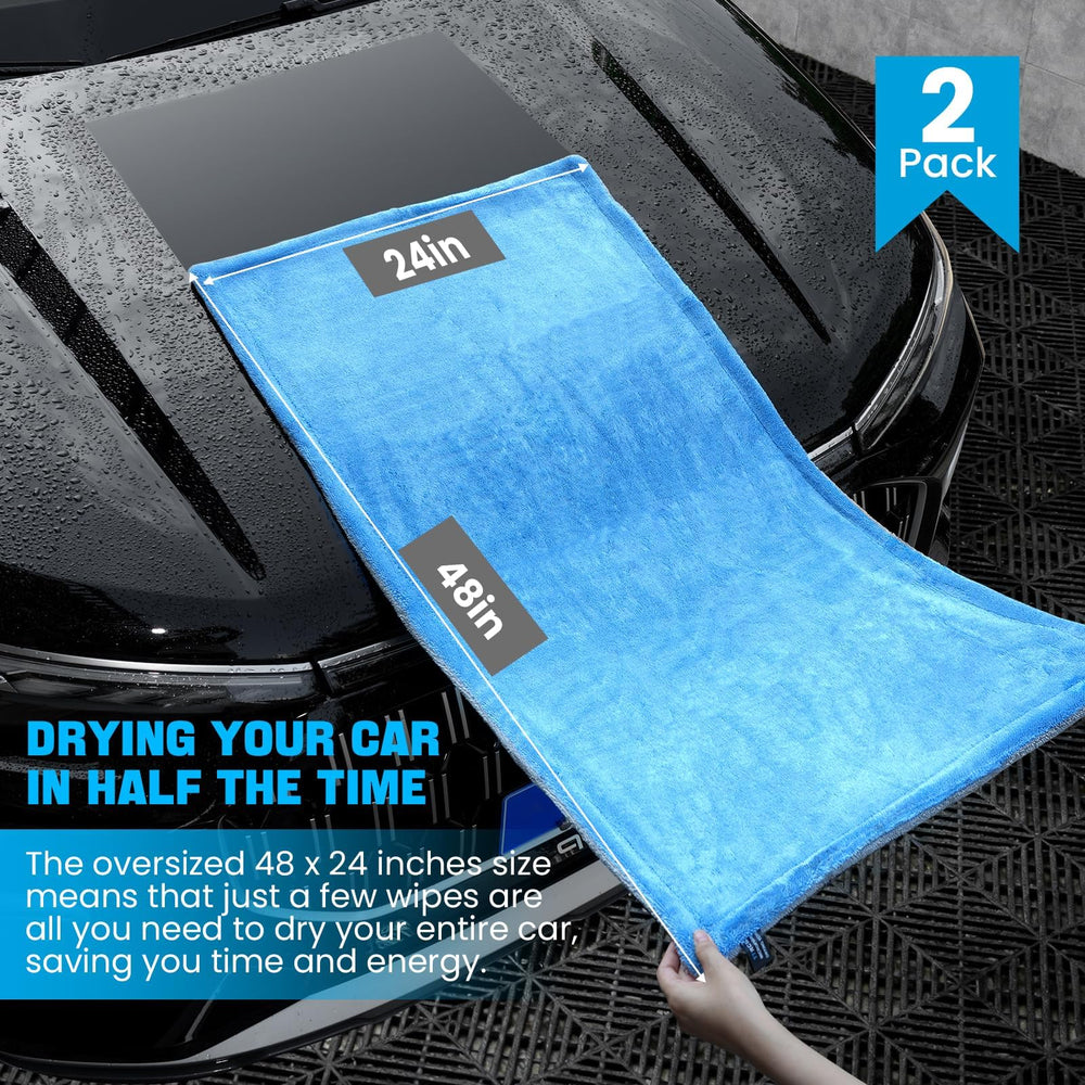 TTRCB beside a standard towel showing larger 48x24 inch coverage