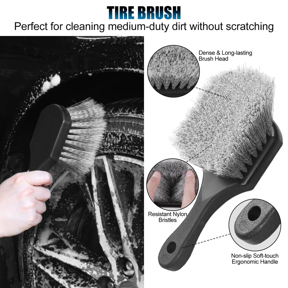 TTRCB tire scrubber scrubbing mud from tire, restores tire appearance