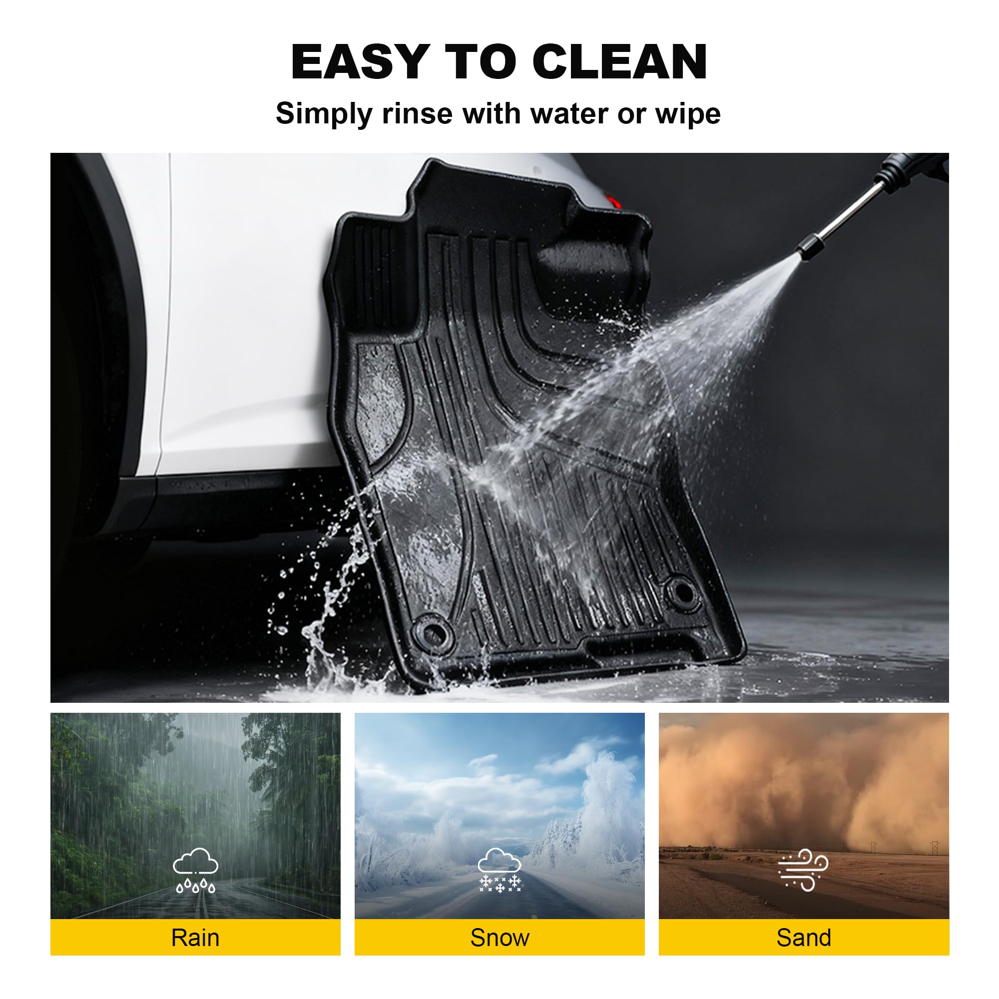 TTX LIGHTING mat with mud being rinsed off to demonstrate easy maintenance