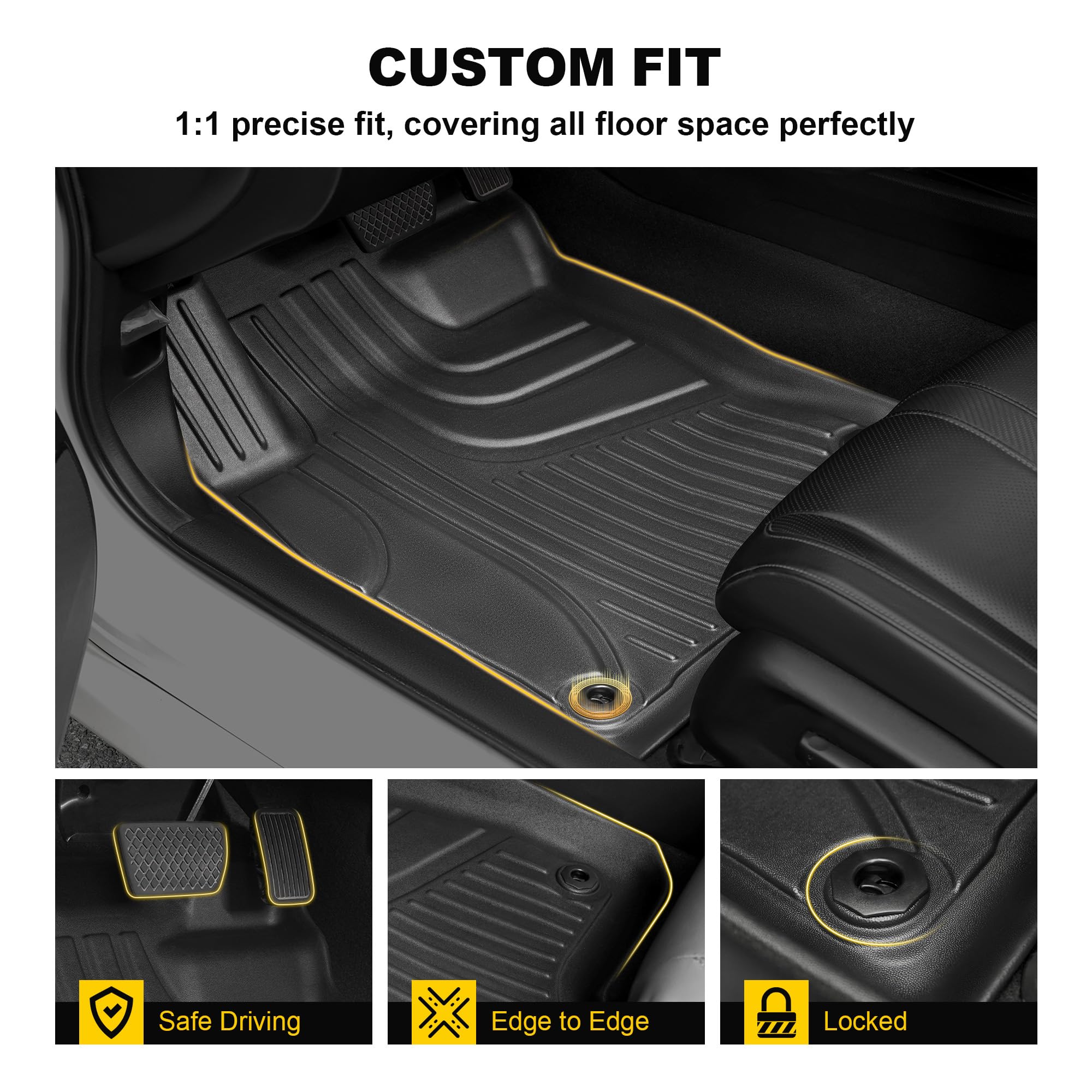 TTX LIGHTING rear row mats fitted to Civic rear floor for complete coverage