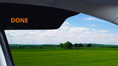 TuckVisor fitted on passenger side window reducing sun and UV exposure