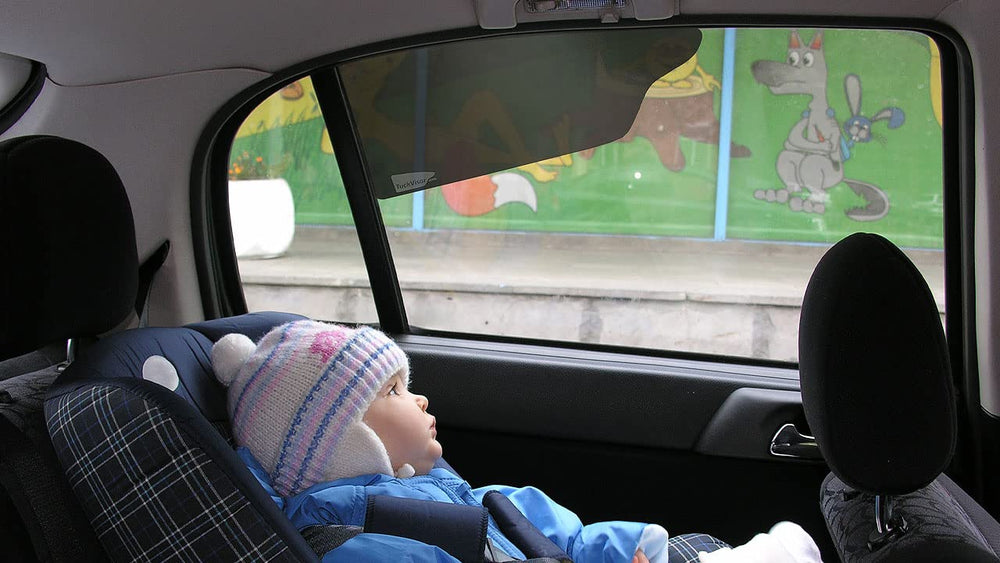 TuckVisor stored between seat and center console for compact convenience