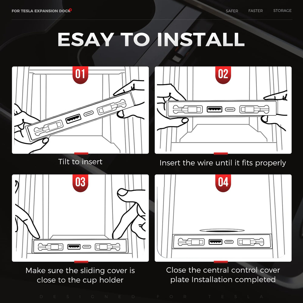 TUDEAO retractable cable demonstration keeping cords tidy during drives