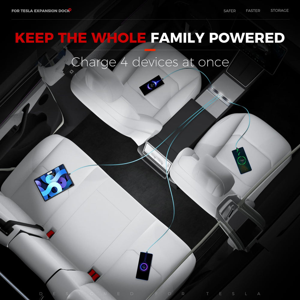 TUDEAO lifestyle setup on road trip powering devices for passengers