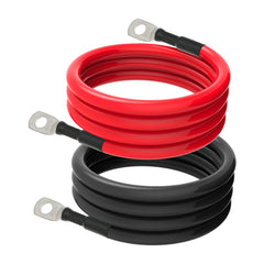 TUELETFU front view of two 6 AWG cables showing connectors and length benefit