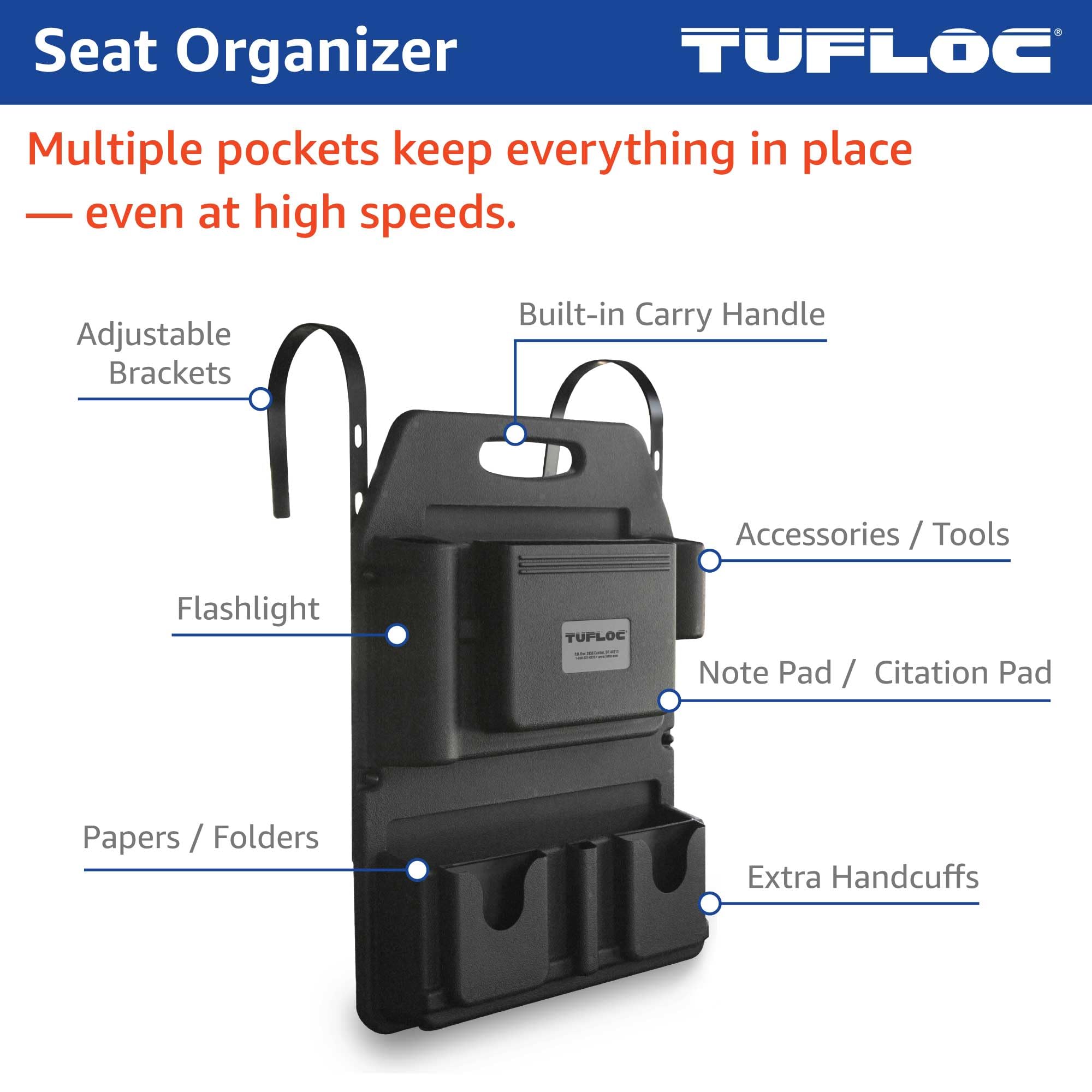Tufloc organizer compartment detail highlighting separation and secure storage