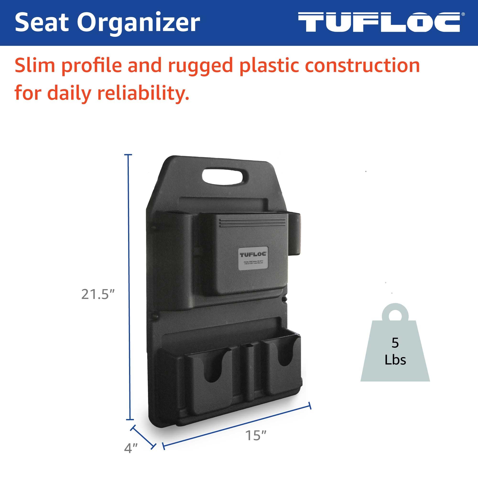 Tufloc organizer installed in patrol vehicle demonstrating accessibility and safety