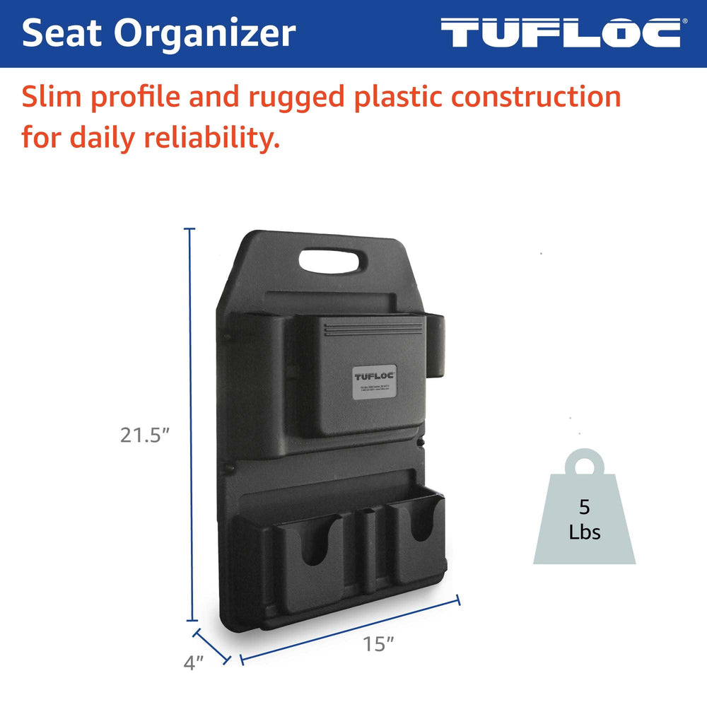 Tufloc organizer installed in patrol vehicle demonstrating accessibility and safety