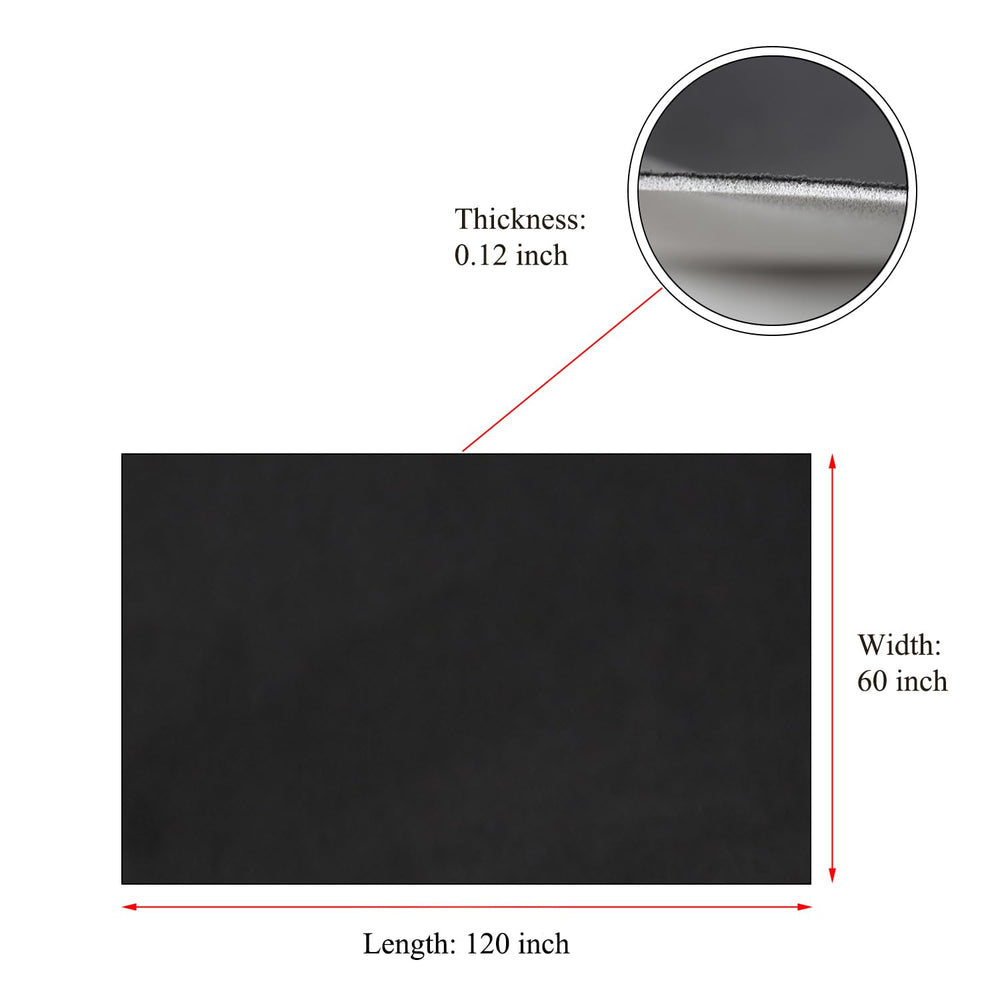 TuhooMall foam backing detail displaying 3mm foam layer for noise reduction