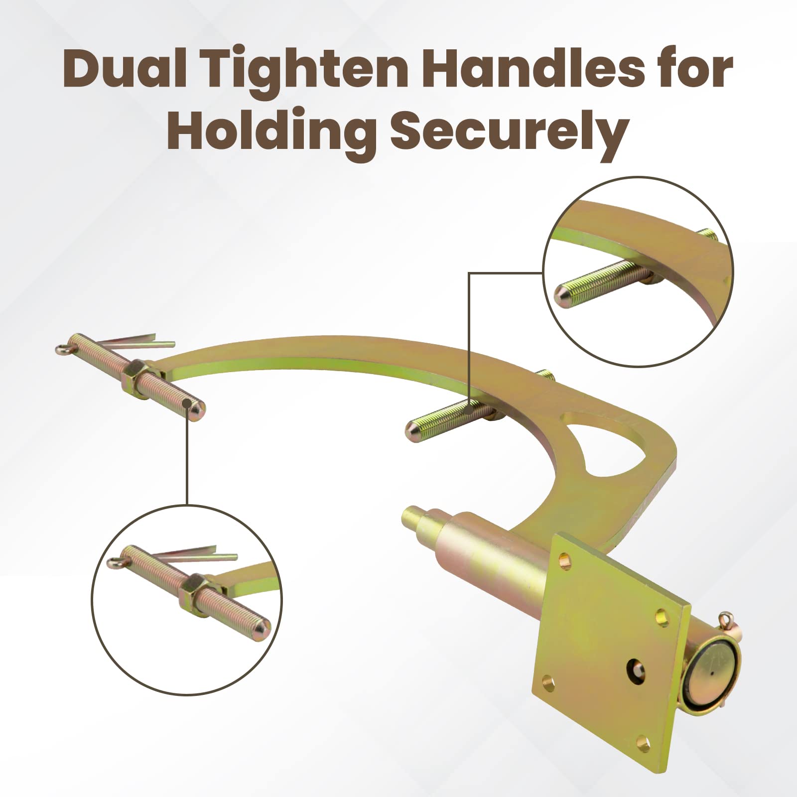 Tuningsworld close-up of dual tightening handles showing balanced clamping control