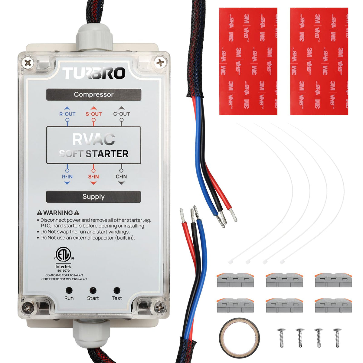 TURBRO S15 Plus front panel showing connectors and robust housing benefit: easier installation
