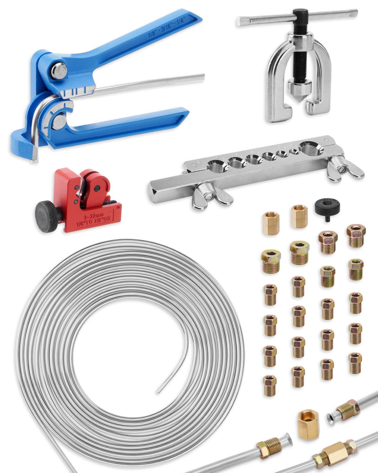 Turnirace kit front packaging showing complete brake line and tools for quick repairs