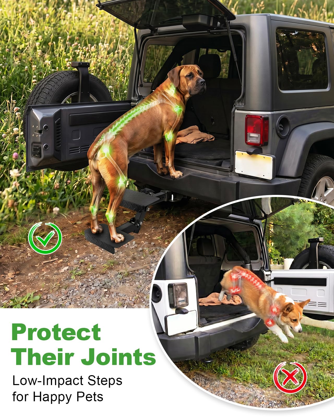 Turnirace side profile folded against hitch for compact, travel-ready storage