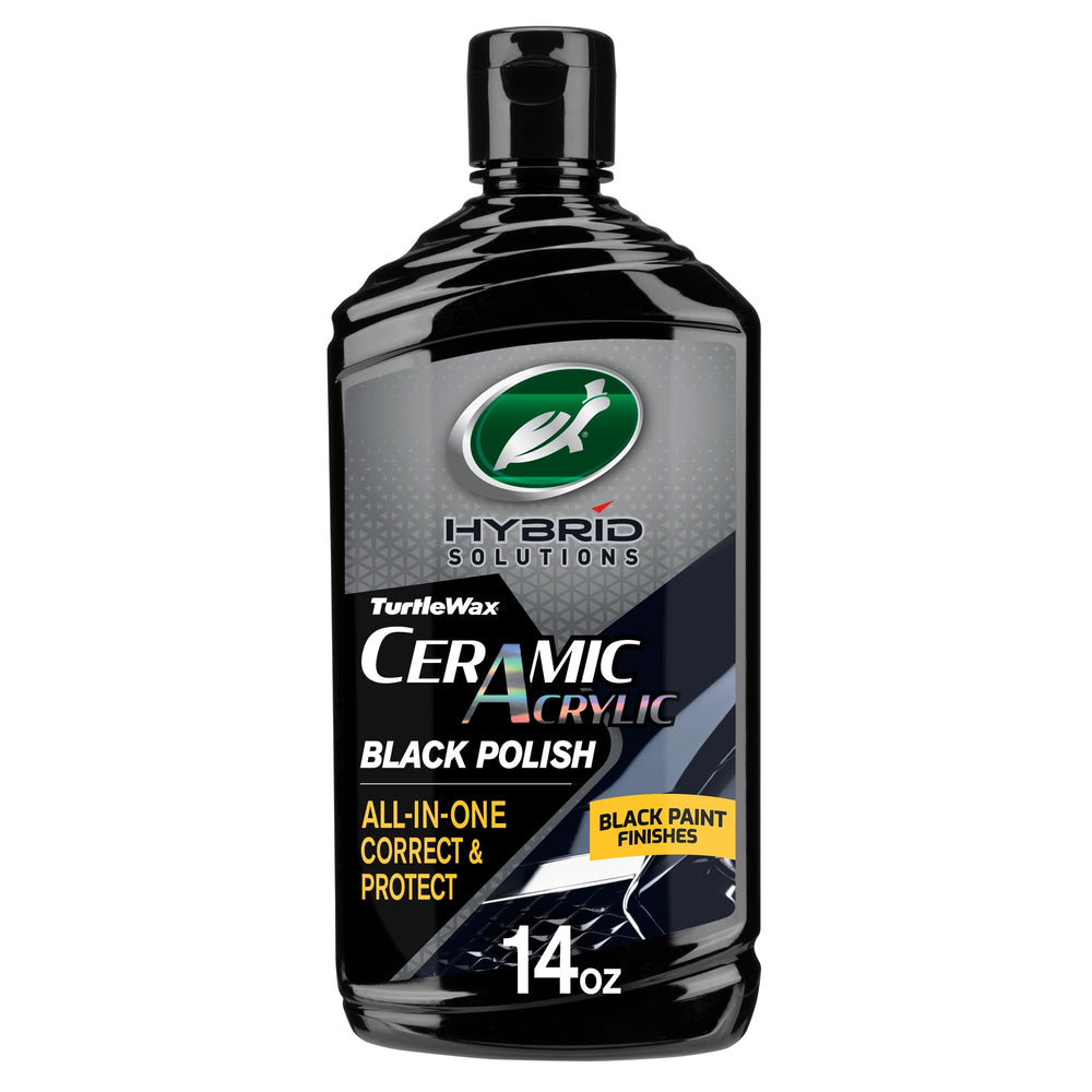 Turtle Wax front label showing 14 oz jar and product benefits for dark cars