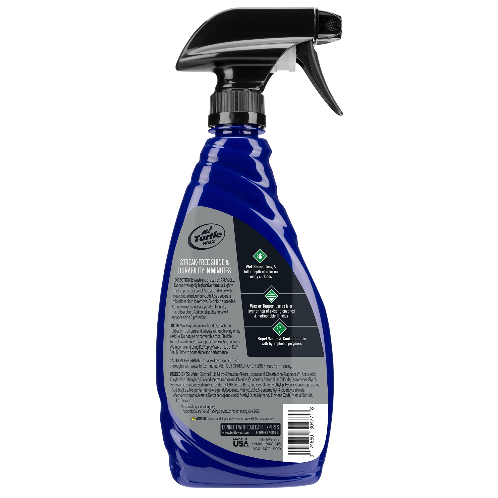 Turtle Wax ICE bottle beside microfiber towel showing scale and simple tools for buffing benefit