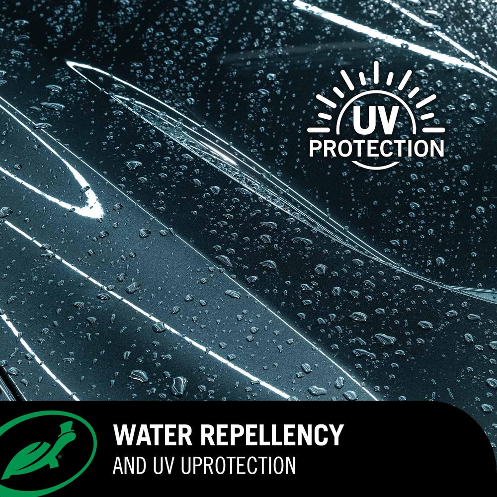 Turtle Wax ICE applied to trim and wheels illustrating residue-free shine and multi-surface safety